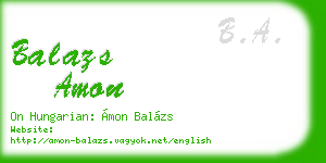 balazs amon business card